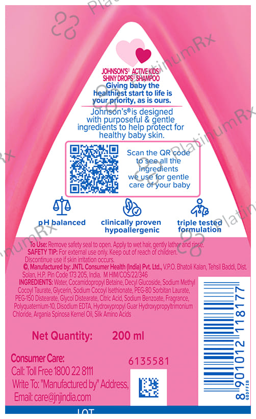 Johnson's Active Kids Shiny Drops Shampoo 200ml