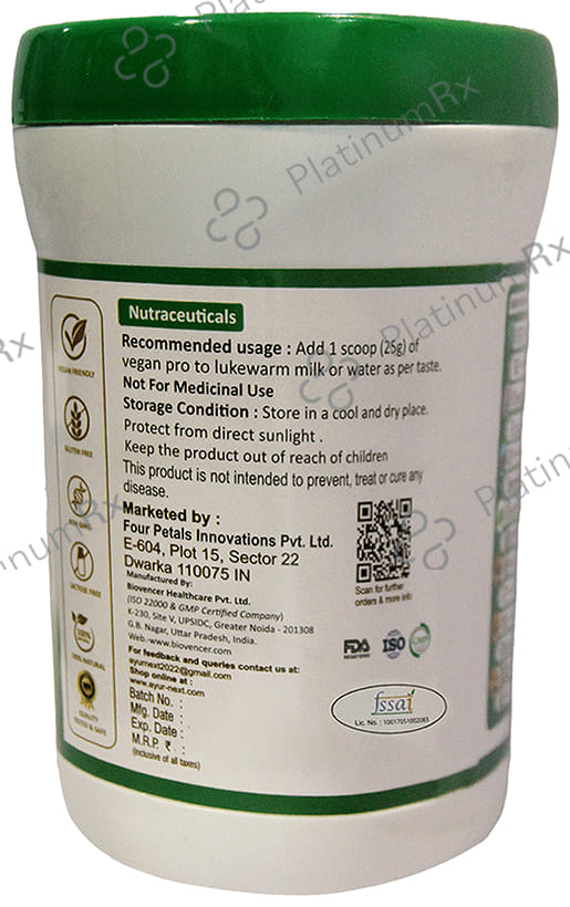 Ayurnext Vegan Pro Protein Powder Chocolate 500 gm