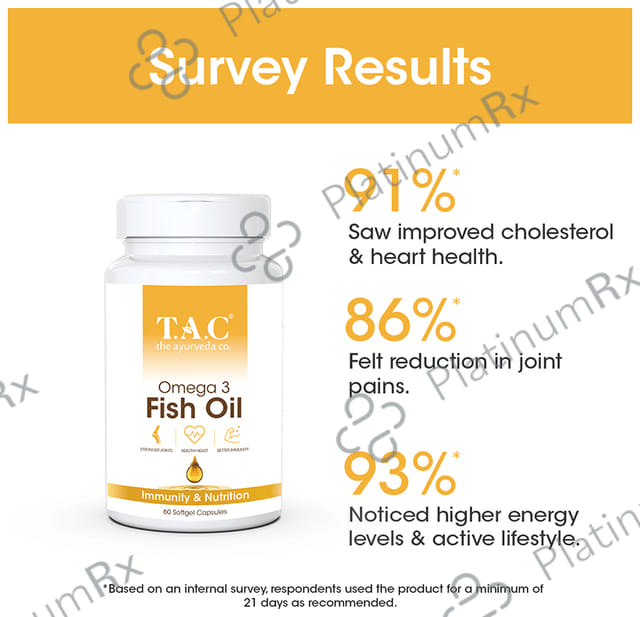 TAC The Ayurveda Co Omega 3 Fish Oil Softgel Capsule 60s