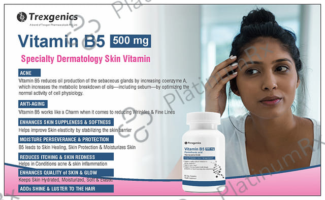 Trexgenics Vitamin B5 500mg Veg. Capsules