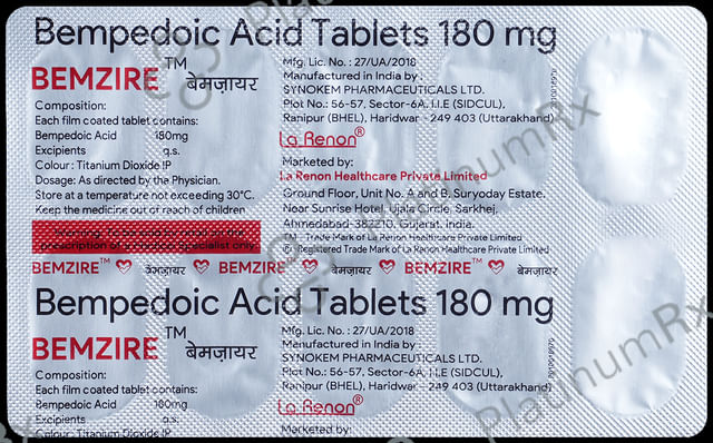 Bemzire 180mg Tablet 10s