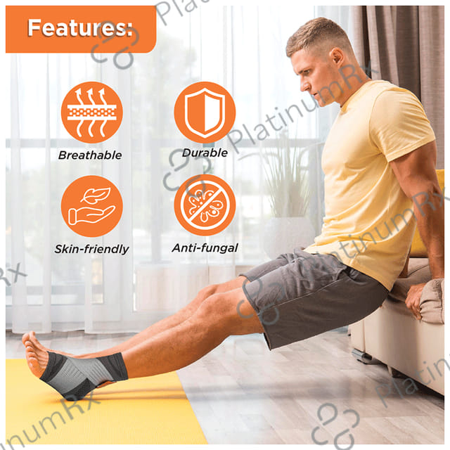 Vissco 2 in 1 Anklet + Binder to support & stability to the ankle Sprain, Swelling Muscle Medium