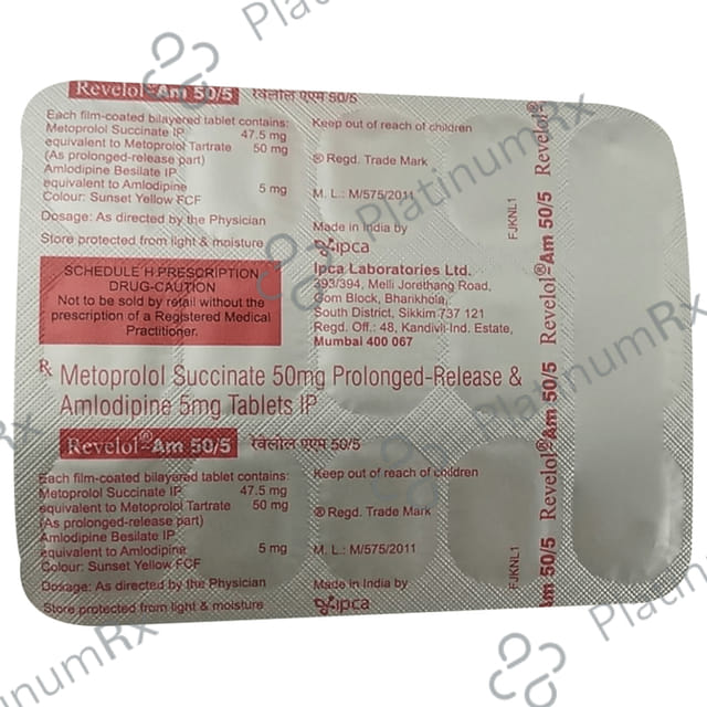 Revelol AM 50/5mg Tablet PR 15s