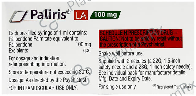 Paliris LA 100mg Prefilled Syringe
