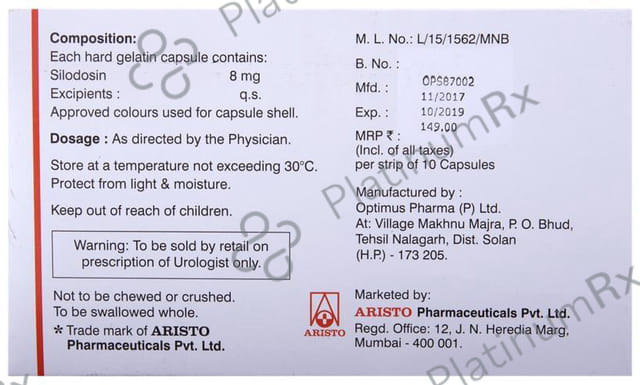 Prostagard 8mg Capsule 10s