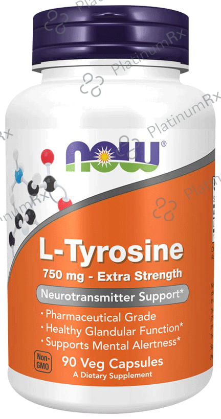 Now L-Tyrosine 750mg Extra Strength Veg Capsule