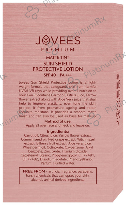 Jovees Matte Tint Sun Shield Protective SPF 40 PA+++ Lotion 50ml