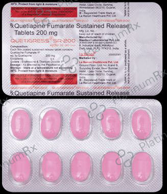 Quetigress 200mg Tablet SR