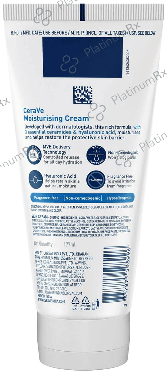 CeraVe Moisturising Cream for Dry to Very Dry Skin 177 gm