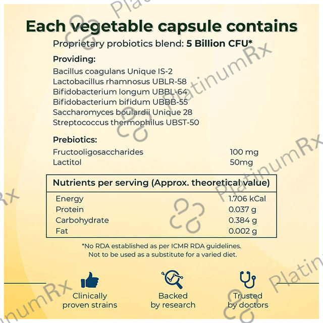 Velbiom Lactogut Pre & Probiotic for Gut Health, Digestion & Immunity - Capsule