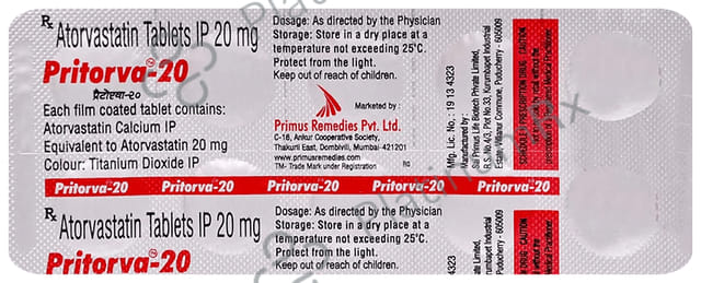 Pritorva 20mg Tablet 15s
