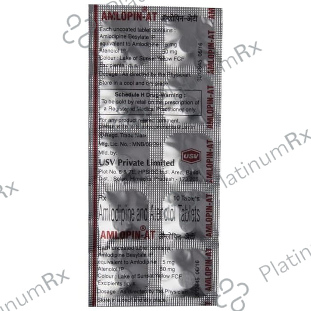 Amlopin AT 5/50mg Tablet 10s