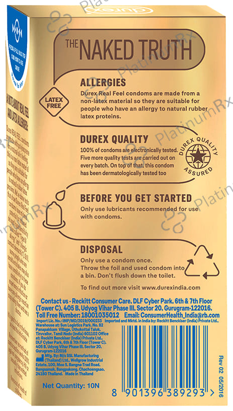 Durex Real Feel Latex Free Condom 10s