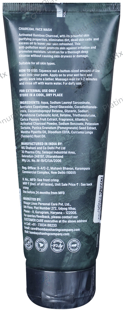 Bombay Shaving Company Charcoal Face Wash 100 gm