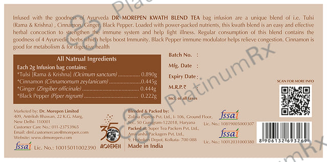 Dr. Morepen Kwath Blend Tea Bag (2gm Each)