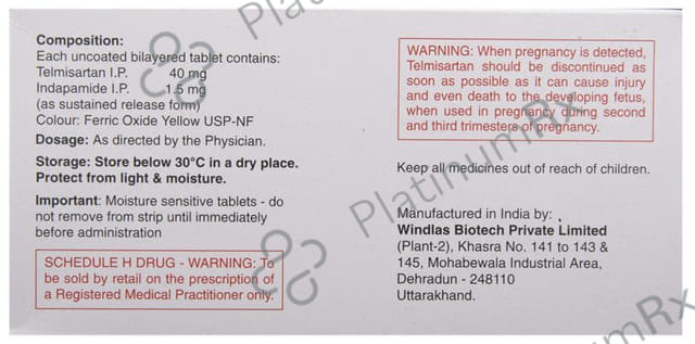 Telma D 40/1.5mg Tablet SR 10s