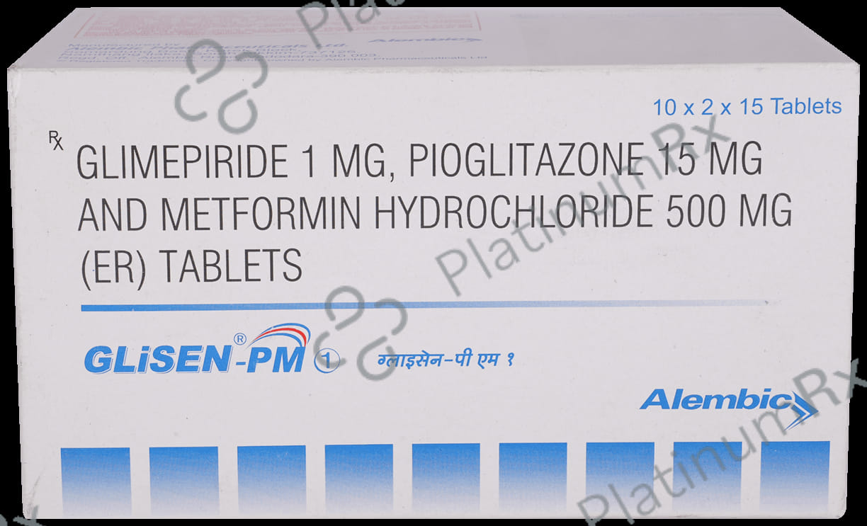 Glisen PM 1/500/15mg Tablet 15s