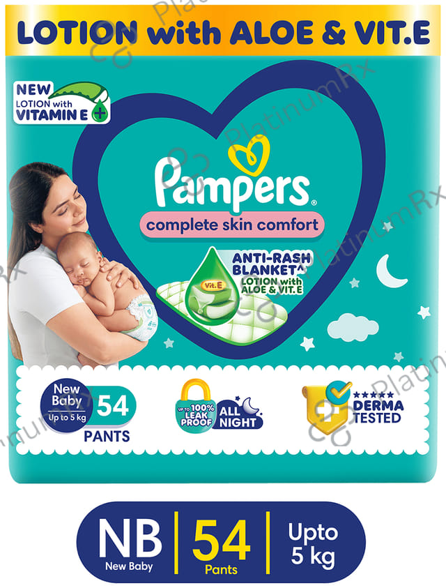 Pampers All Round Protection Anti Rash Blanket Diaper Lotion NB 54s
