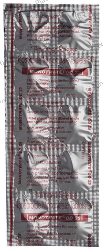 Monotrate OD 25mg Tablet PR 10s