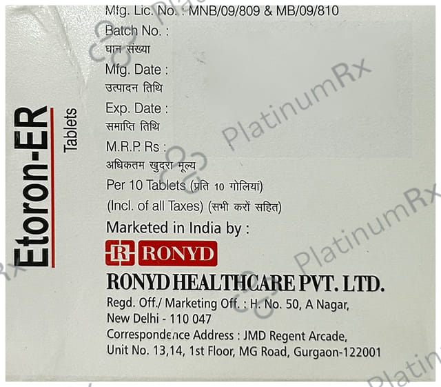 Etoron 600mg Tablet ER 10s