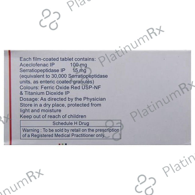 Zerodol S 100/15mg Tablet 10s