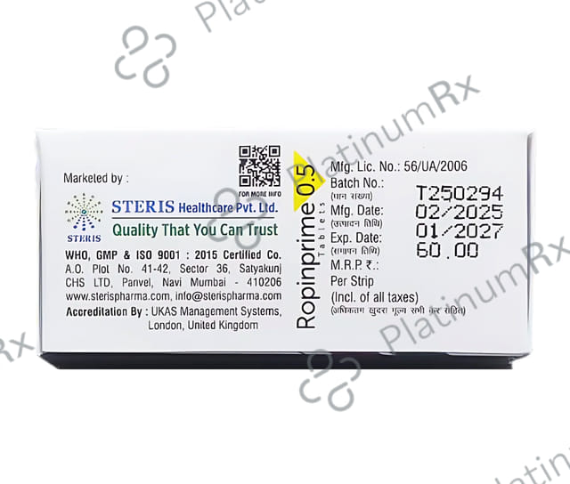 Ropinprime 0.5mg Tablet 10s