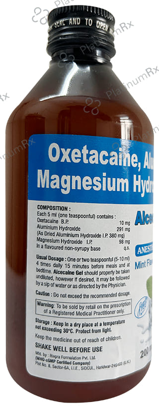 Alcecaine Gel Mint Sugar Free