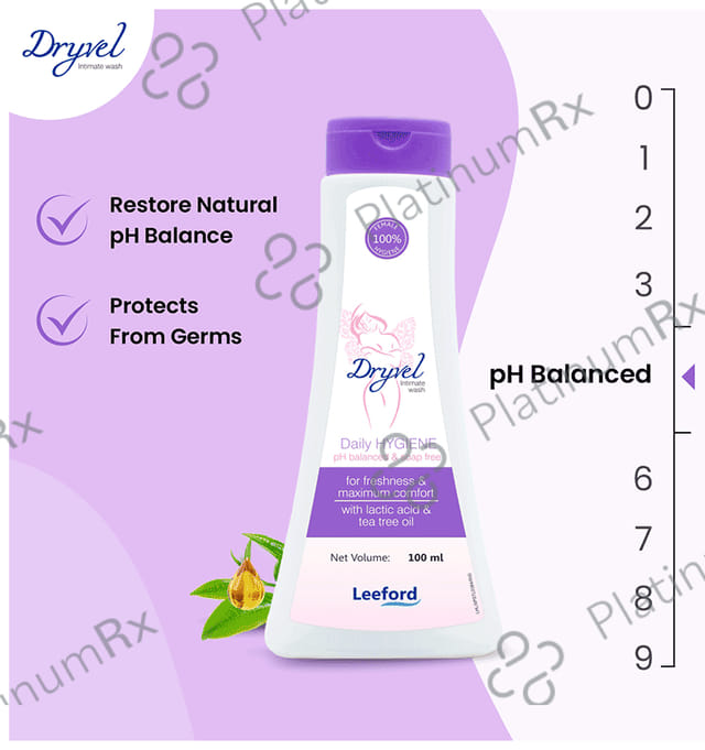 Dryvel Intimate Wash with Lactic Acid & Tea Tree Oil