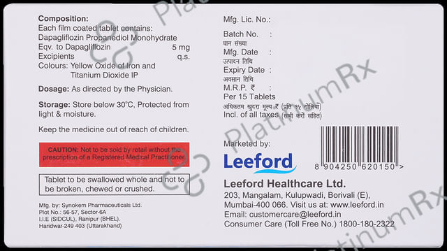 Dapaford 5mg Tablet 15s