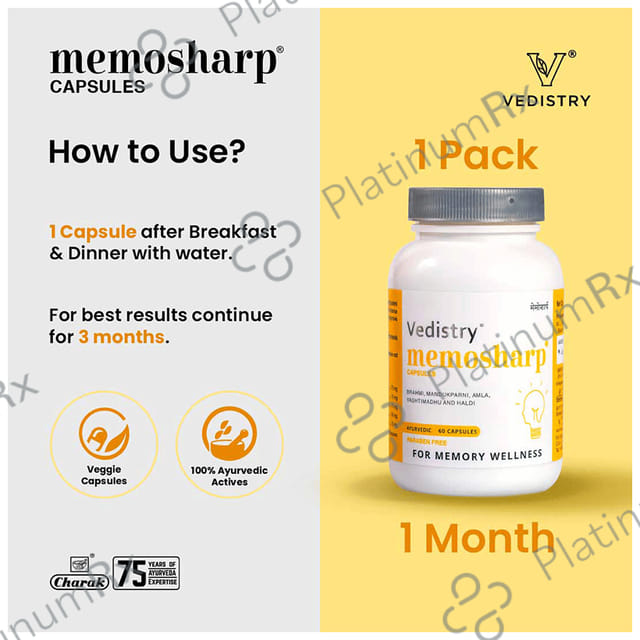 Memosharp Ayurvedic Capsule for Mind Wellness & Mind Health