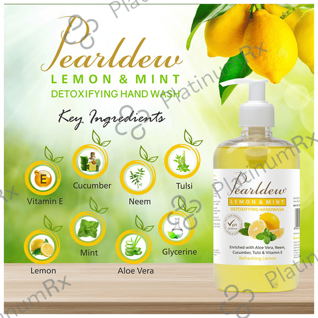 Pearldew Lemon & Mint Detoxifying Handwash (500ml Each) 1 Bottle