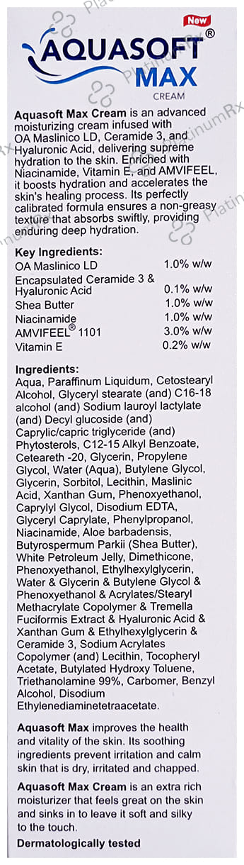 Aquasoft New Aquasoft Max Intensive Moisturising Cream 100gm