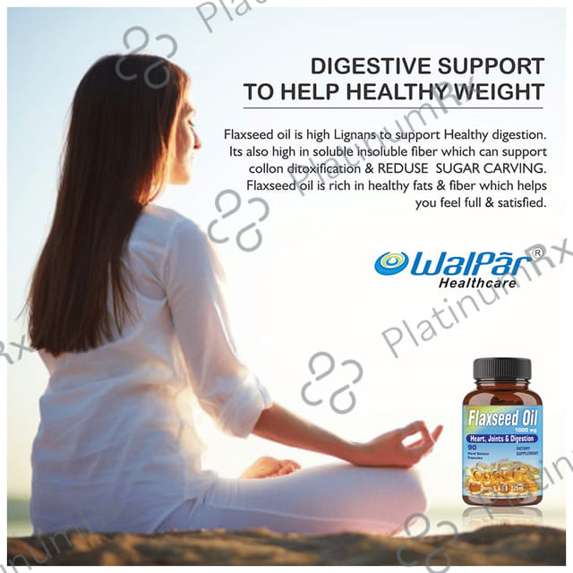 Walpar Flaxseed Oil 1000mg Hard Gelatin Capsule