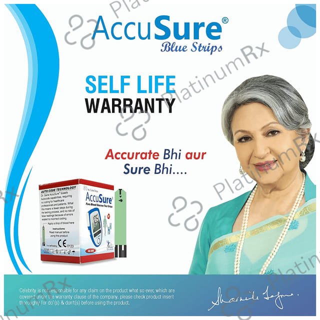 Dr. Gene Accusure Blood Glucose Test Strip (Only Strip) 50 Test