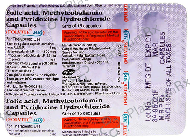 Folvite MB 5/1.5/1.5mg Capsule 15s