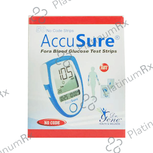 Dr. Gene Accusure Blood Glucose Test Strip (Only Strip) 50 Test
