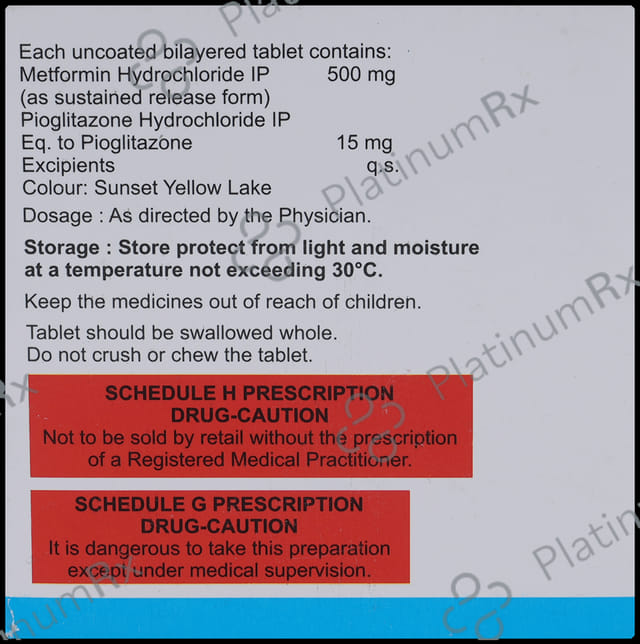 Glitaris M 15mg Tablet SR 10s