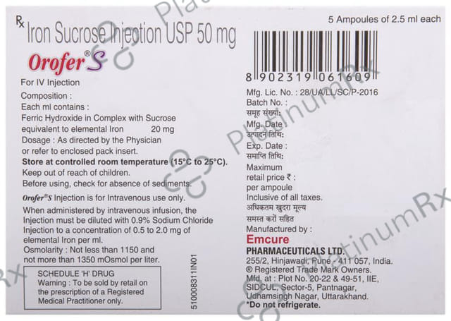 Orofer S Injection 2.5ml