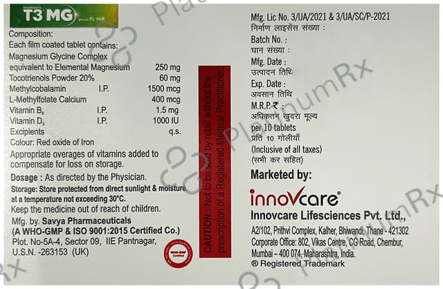 T3 MG Tablet Innovcares 10s