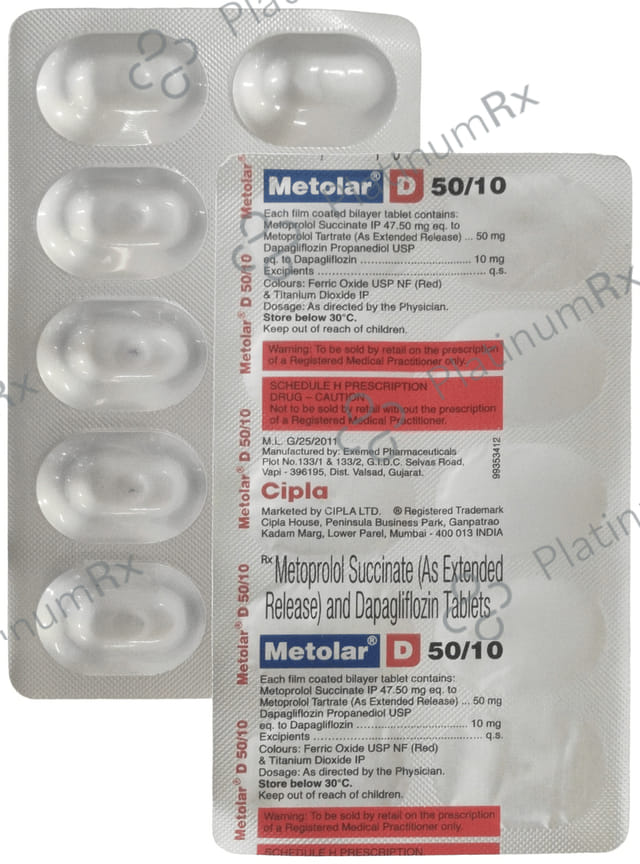 Metolar D 50/10mg Tablet 10s