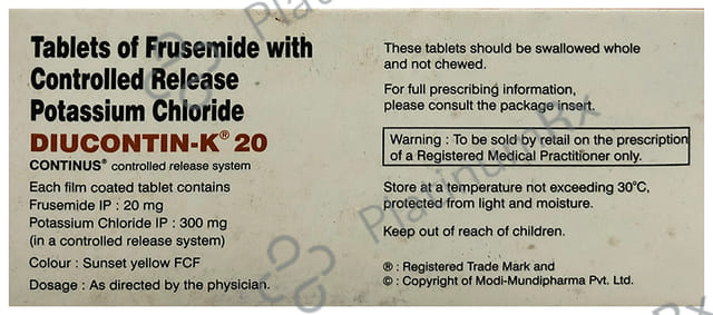 Diucontin-K 20mg/300mg Tablet