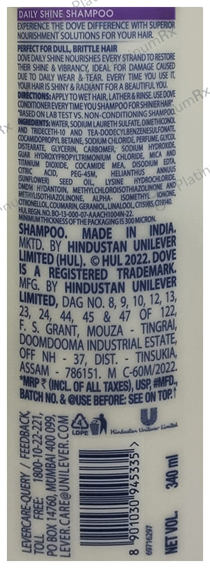 Dove Daily Shine Therapy Shampoo 340ml