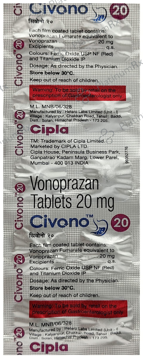 Civono 20mg Tablet 10s