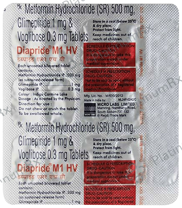 Diapride M1 HV Tablet SR 15s