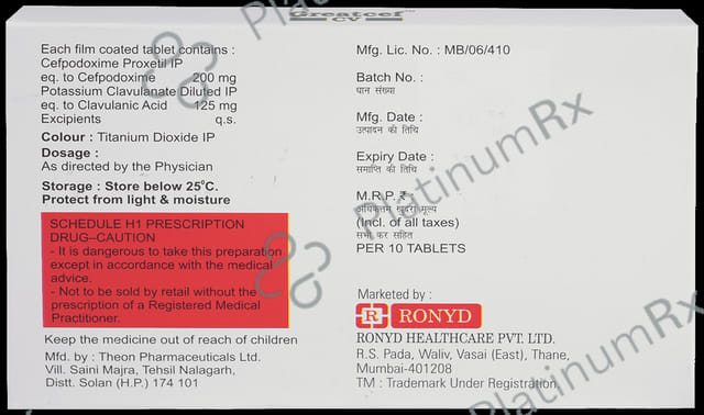 Greatcef CV 200/125mg Tablet 10s