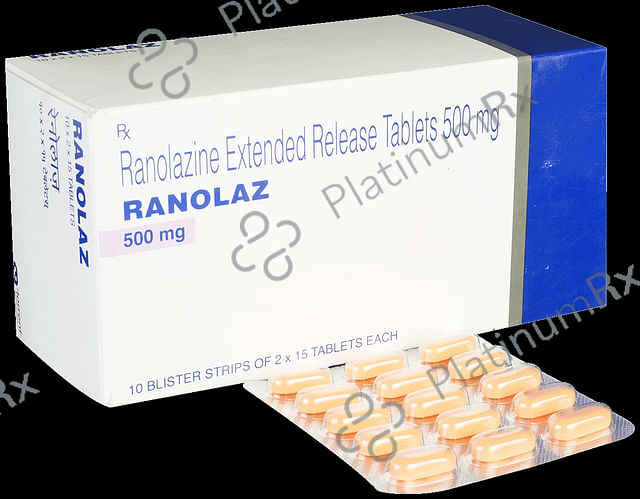 Ranolaz 500mg Tablet ER 15s