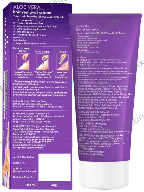 Bombay Shaving Company Aloevera Hair Removal Cream
