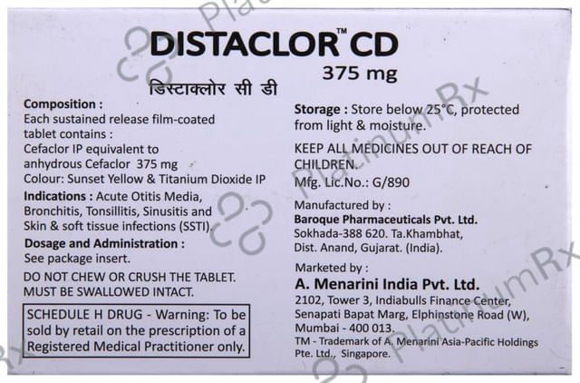 Distaclor CD 375mg Tablet SR 10s