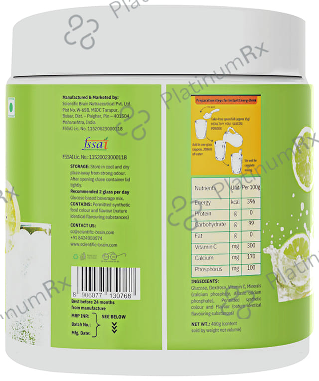 Healthy You Glucose Instant Drink with Vitamin C Lemon Powder 400 gm
