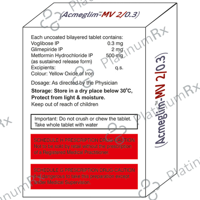 Acmeglim MV 2/0.3mg Tablet SR 10s
